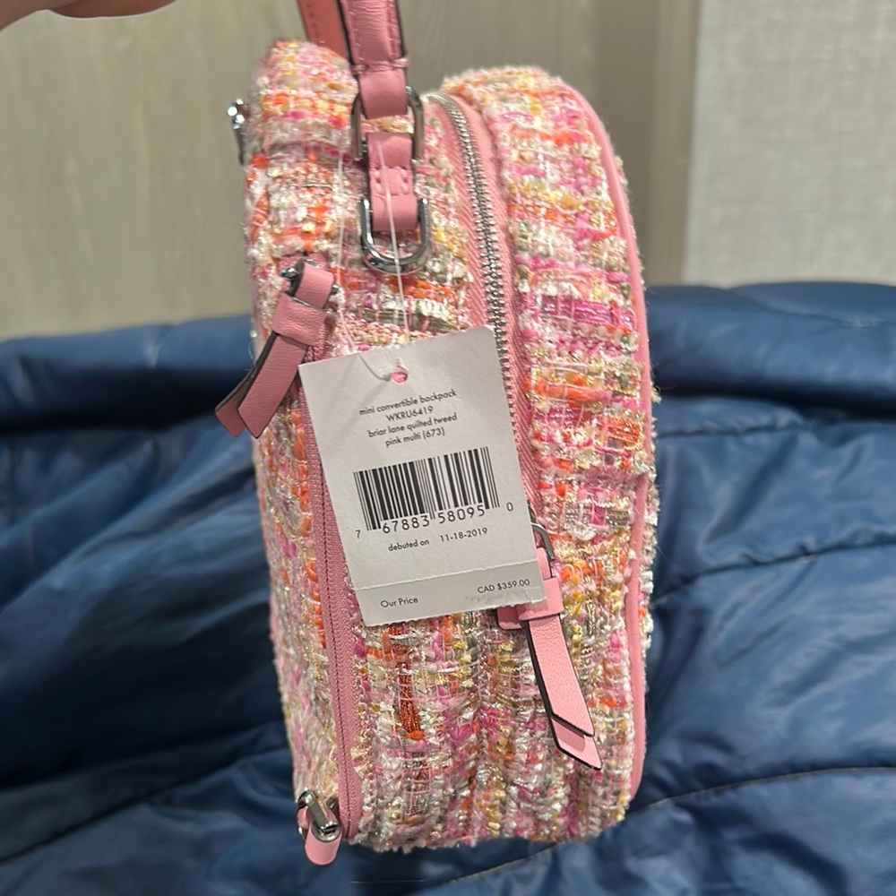 Kate Spade Briar Lane Tweed Convertible Backpack/Crossbody NWT - Picture 9 of 10